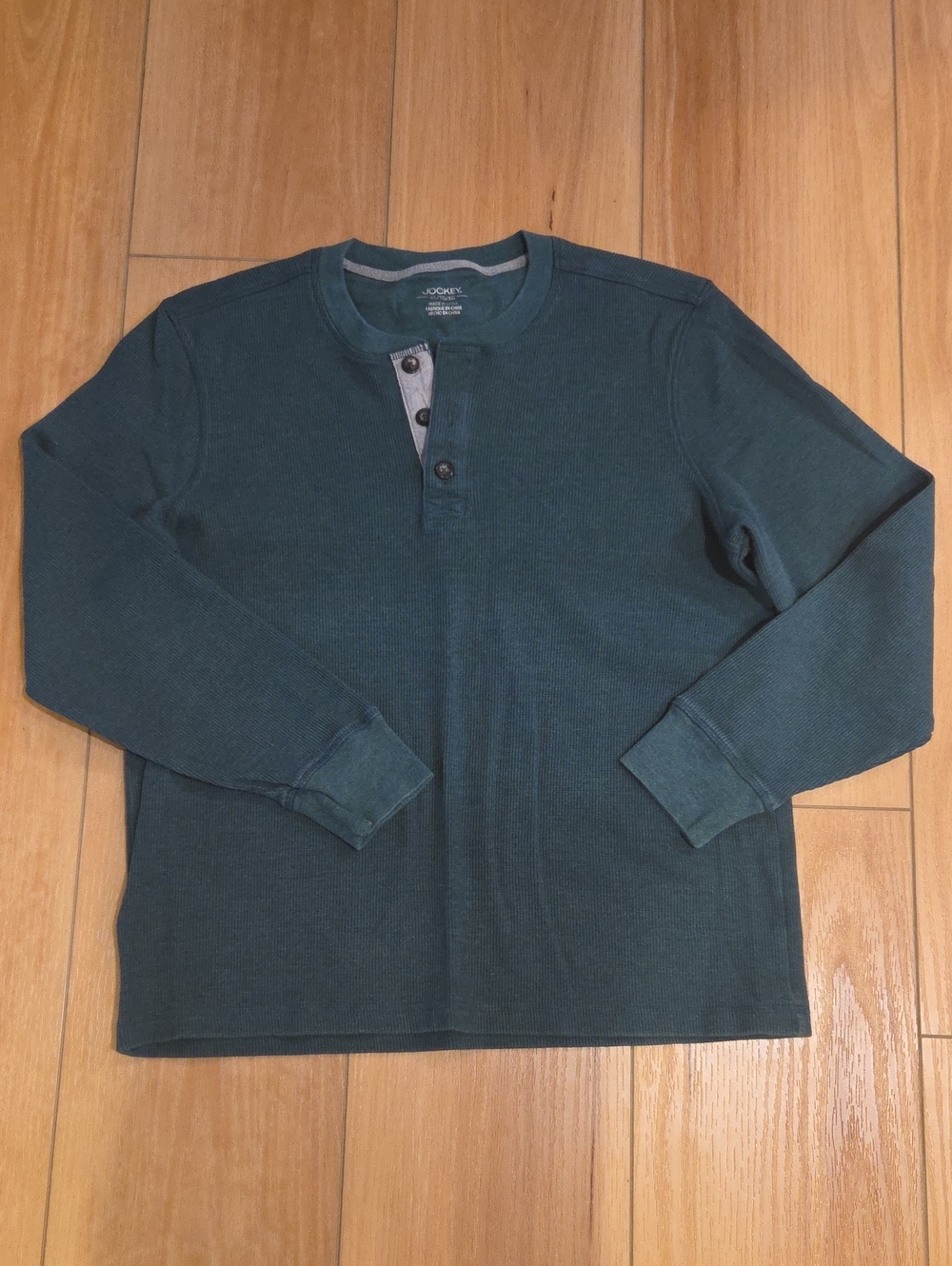 Jockey Dark Teal Long-Sleeve Henley Shirt